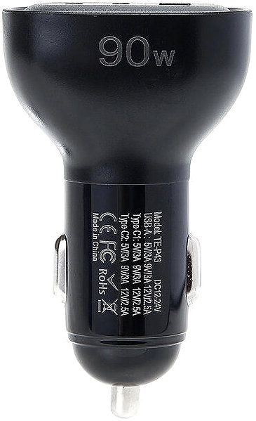Autós töltő CAPPA Autós gyorstöltő 90 W USB-A + 2× USB-C PD/QC ...