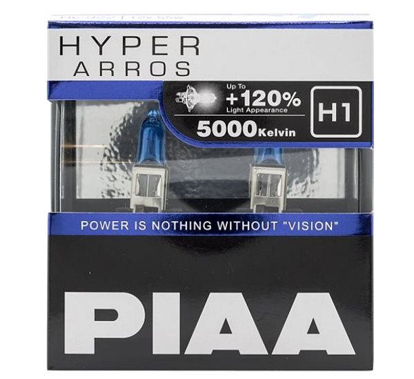 Autožiarovka PIAA Hyper Arros 5000K H1 + 120 % jasne biele svetlo s teplotou 5000K, 2 ks ...