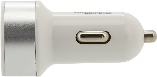 Autós töltő KOMPASS Aljzat 2xUSB, 12-24 V, 5 V/2100 mA Oldalnézet