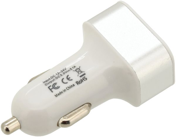 Autós töltő KOMPASS aljzat 3xUSB, 12-24 V, 5 V/3100 mA Oldalnézet