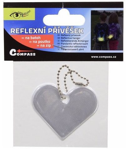 Medál COMPASS Szív alakú fényvisszaverő medál, ezüst ...