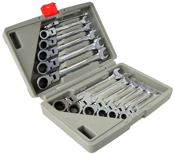 GEKO Articulated Ratchet Combination Spanner Set 8-19mm 12pcs.
