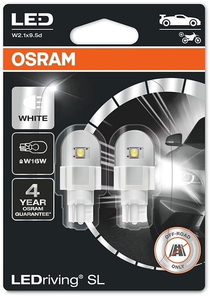 LED autožárovka OSRAM LEDriving SL W16W Studeně bílá 6000K 12V 2ks ...