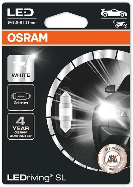 LED autožárovka OSRAM LEDriving SL C5W délka 31mm Studeně bílá 6000K 12V jeden kus v balení ...