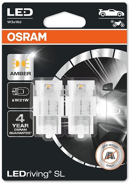 LED autožárovka OSRAM LEDriving SL W21W Žlutá 12V dva kusy v balení ...