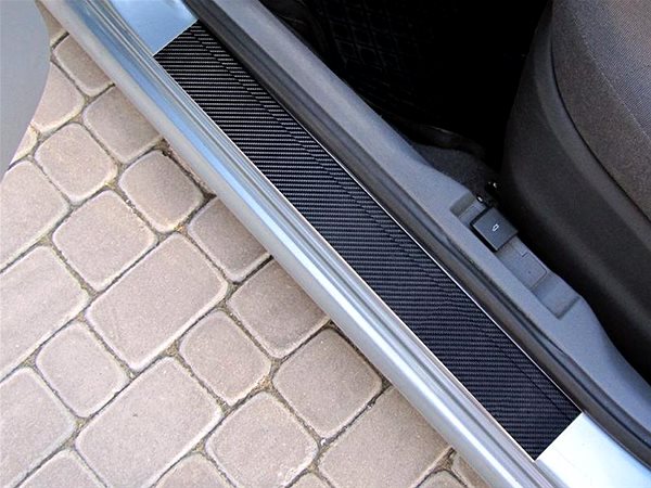 Prahové lišty do auta Alu-Frost Kryty prahů-karbonová folie Renault Clio V ...