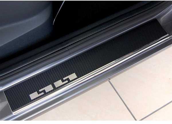 Prahové lišty na auto Alu-Frost Kryty prahov – nerez + karbón OPEL ADAM ...