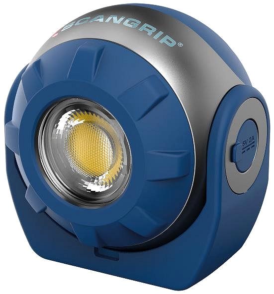LED svietidlo SCANGRIP SOUNDLED S – COB LED pracovné svetlo s reproduktorom, nabíjacie, 600 lúmenov Bočný pohľad