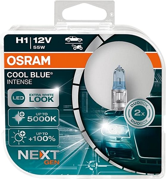 Autožárovka OSRAM H1 Cool Blue Intense Next Generation, 12V, 55W, P14,5s, Duobox ...
