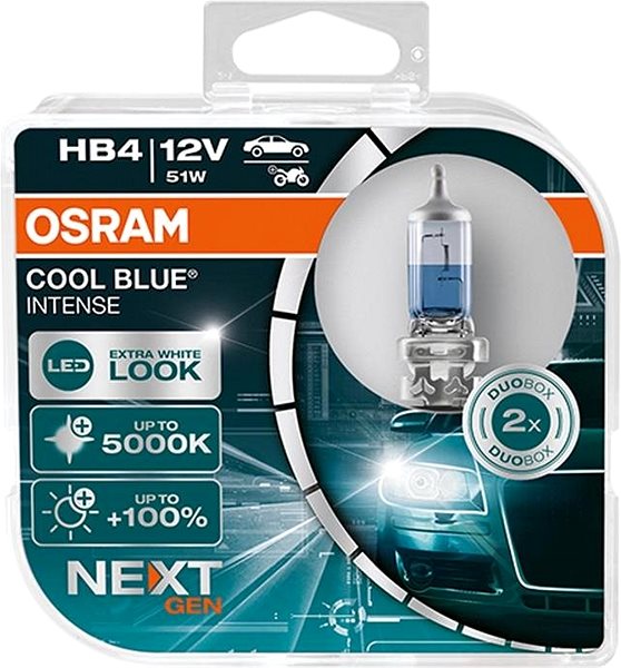 Autožárovka OSRAM HB4 Cool Blue Intense Next Generation, 12V, 51W, P22d, Duobox ...