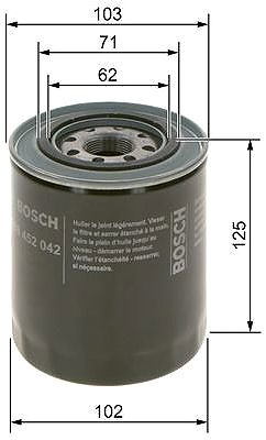 Olajszűrő BOSCH 0 986 452 042 ...
