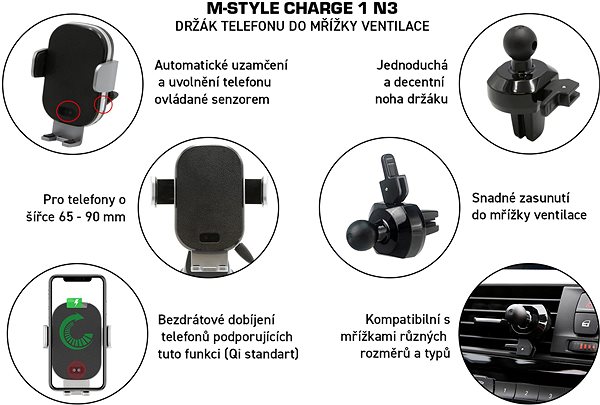Phone Holder M-Style Charge 1 Phone Holder for Ventilation Grille N3 ...