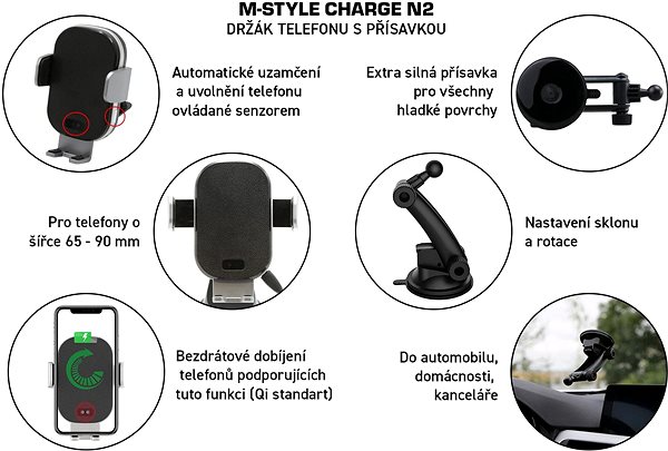 Phone Holder M-Style Charge 1 Phone Holder with Suction Cup N2 Features/technology