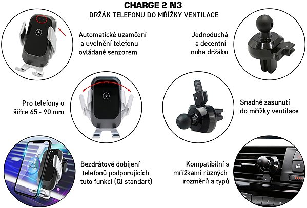 Phone holder M-Style Charge 2 Phone Holder for Ventilation Grille N3 ...