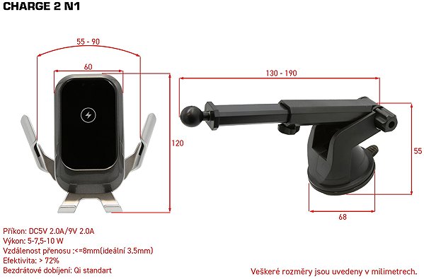 Phone holder M-Style Charge 2 Phone Holder with Telescopic Suction Cup N1 ...