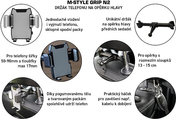Phone Holder M-Style Grip Phone Holder for Headrest N4 ...