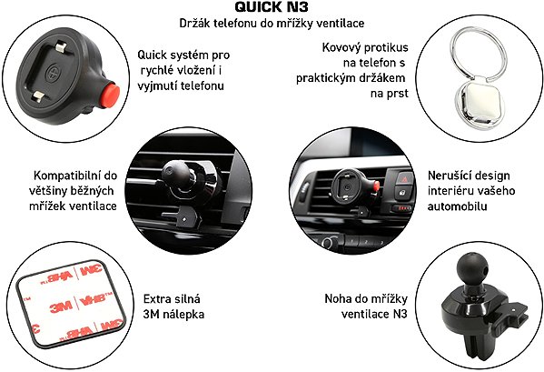 Phone holder SEFIS Quick Phone Holder for Ventilation Grille N3 ...