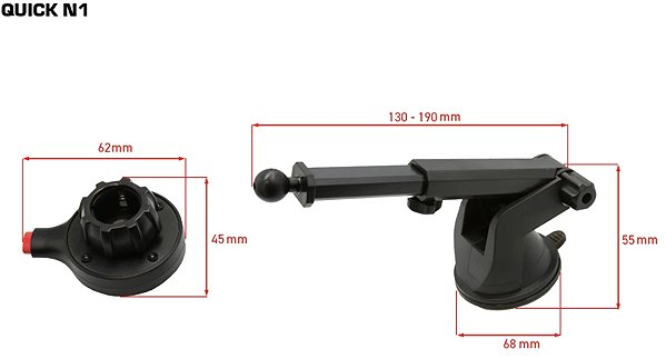 Phone holder SEFIS Quick Phone Holder with Telescopic Suction Cup N1 ...