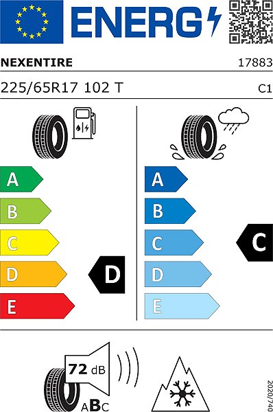 Zimná pneumatika Nexen WinGuard Sport 2 SUV 225/65 R17 102 T Energetický štítok