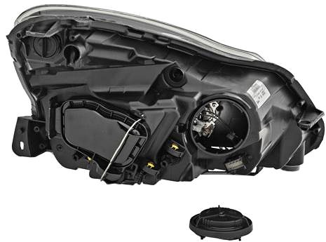 Predný svetlomet VALEO OPEL Corsa 11- pr. svetlo H7+H1 (el. ovládané + motorček) s denným osvetlením, čierne pozadie (prvo ...