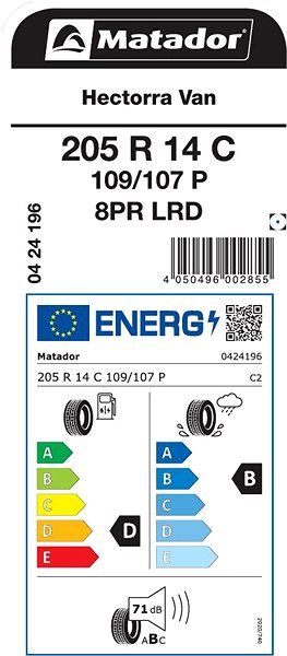 Letná pneumatika Matador Hectorra Van 205/80 R14 109/107 P XL Energetický štítok