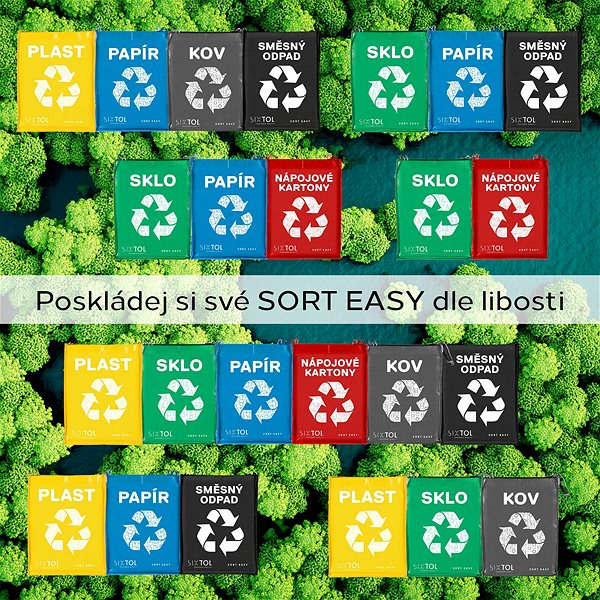 Odpadkový kôš SIXTOL Vrece na triedený odpad SORT EASY PLASTIC, 30 × 30 × 40 cm, 36 l ...