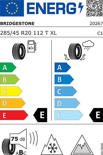 Zimná pneumatika Bridgestone Blizzak DM-V3 285/45 R20 112 T XL Energetický štítok