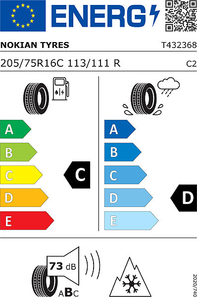 Zimná pneumatika Nokian Hakkapeliitta CR4 205/75 R16 113 R XL Energetický štítok