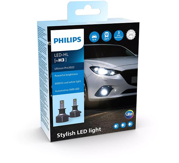LED autóizzó Philips LED H3 Ultinon Pro3022 ...