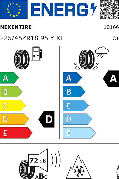 Celoročná pneumatika Nexen N*Blue 4Season 2 225/45 R18 XL 95 Y Energetický štítok
