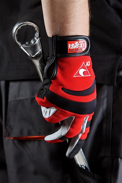 Pracovné rukavice ACI pracovné rukavice červeno-čierne veľkosť M ...