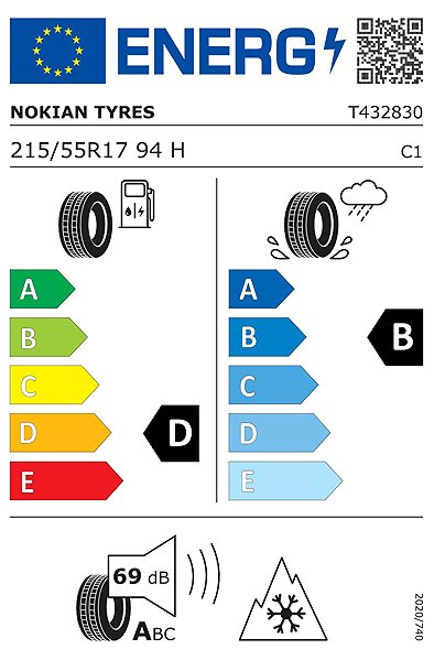 Zimná pneumatika Nokian Tyres Snowproof 2 215/55 R17 94H Zimná Energetický štítok