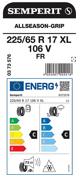Zimná pneumatika Semperit Allseason-Grip 225/65 R17 XL FR 106 V Energetický štítok