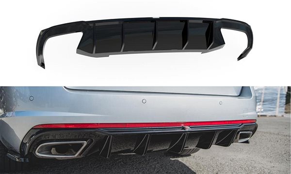 Spojler Maxton Design vložka zadného nárazníka ver. 2 pre Škoda Octavia RS Mk3, čierny lesklý plast ABS, pre benzínové motory ...