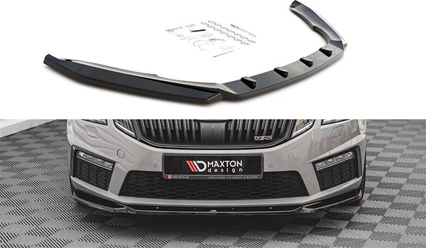 Spojler Maxton Design spoiler pod predný nárazník ver. 3 pre Škoda Octavia RS Facelift Mk3, čierny lesklý plast ...