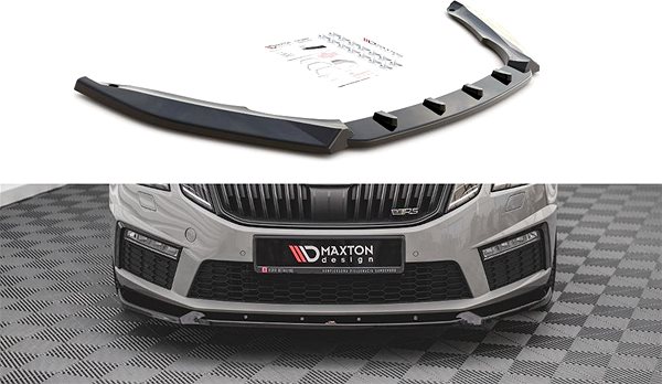 Spojler Maxton Design spojler pod predný nárazník ver.2 pre Škoda Octavia RS Facelift Mk3, čierny lesklý plast ABS ...