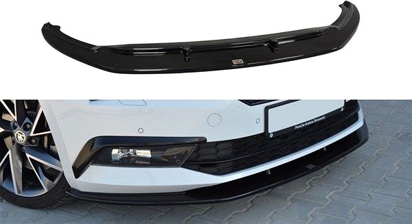 Spojler Maxton Design spojler pod predný nárazník ver. 3 pre Škoda Superb Mk3, čierny lesklý plast ABS ...