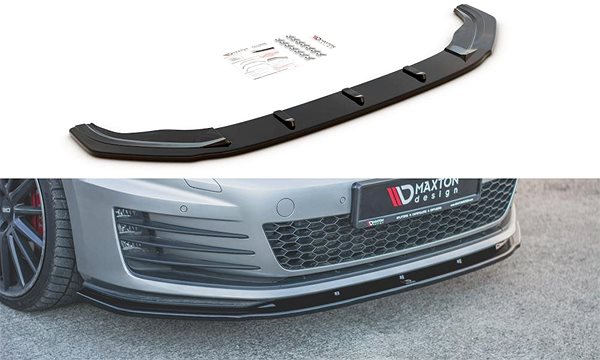 Spojler Maxton Design spojler pod predný nárazník ver.1 na Volkswagen Golf GTI Mk7, čierny lesklý plast ABS ...