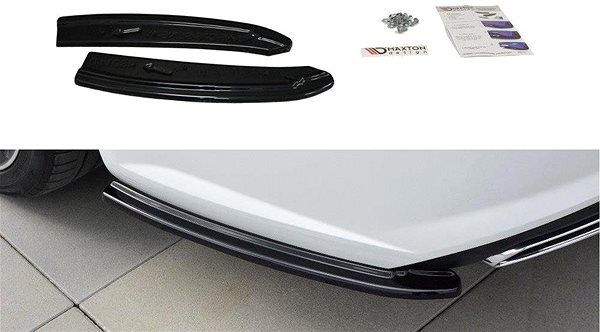 Spojler Maxton Design bočné difúzory pod zadný nárazník pre Audi A6 C7 Facelift S-Line, S6 C7 Facelift, čierny lesklý plast ABS ...