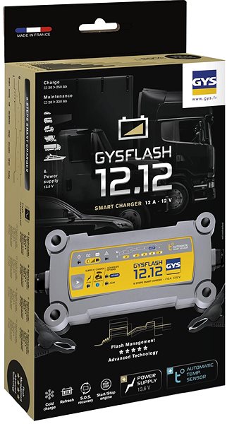Nabíjačka autobatérií GYS Gysflash 12.12, 12 V, 20 – 250 Ah, 12 A ...