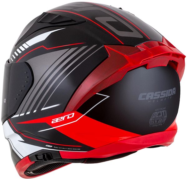 Prilba na motorku CASSIDA Aero Drome 2025, čierna perleť/červená/biela/sivá, veľkosť L ...