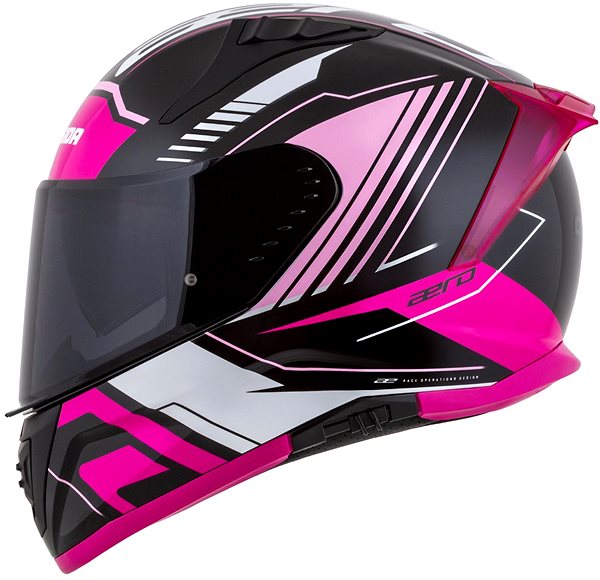 CASSIDA Aero Drome 2025 motorcycle helmet, pearl black/pink/white, size L .