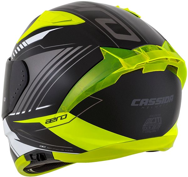 Prilba na motorku CASSIDA Aero Drome 2025, čierna/žltá fluo/biela/sivá, veľkosť S ...