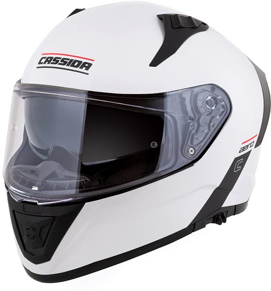CASSIDA Aero Mono 2025 motorcycle helmet, white/black, size XL.