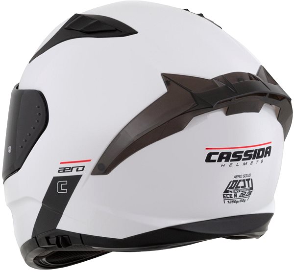 CASSIDA Aero Mono 2025 motorcycle helmet, white/black, size XL.