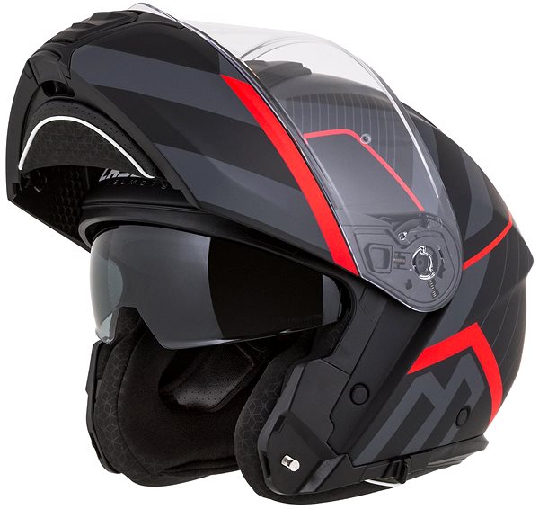 Helma na motorku CASSIDA Modulo 2.1 Profile 2024, černá matná/šedá/červená, vel. XS ...
