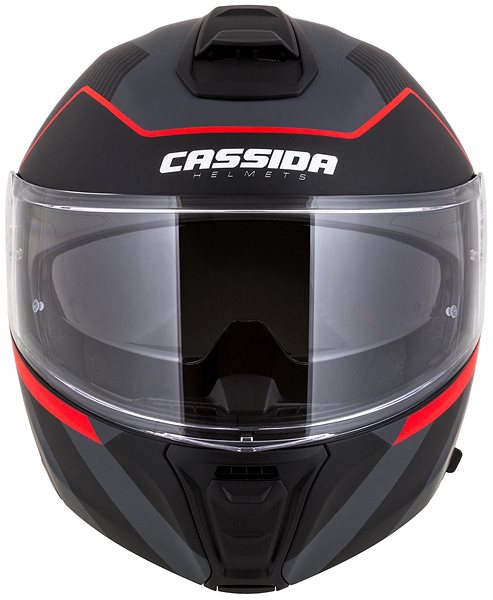 Helma na motorku CASSIDA Modulo 2.1 Profile 2024, černá matná/šedá/červená, vel. XS ...