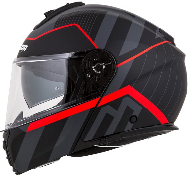 Helma na motorku CASSIDA Modulo 2.1 Profile 2024, černá matná/šedá/červená, vel. XS ...