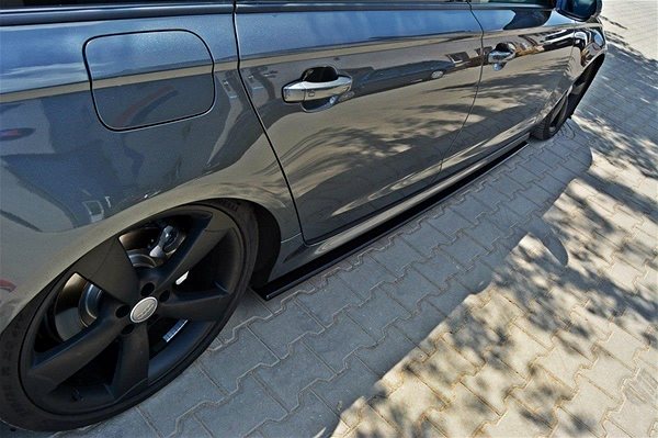 Spoiler Maxton Design diffusers under side sills for Audi A6 S-Line/S6 C7, black glossy ABS plastic .
