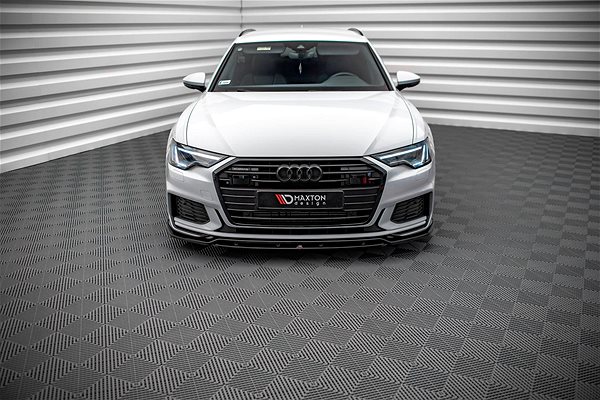 Spoiler Maxton Design spoiler under front bumper ver.3 for Audi A6 S-Line/S6 C8, black glossy ABS plastic .
